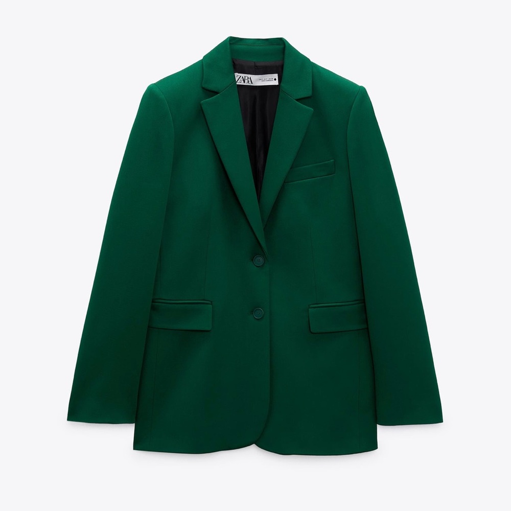 Zara Straight Cut Blazer - Green - 8815/420